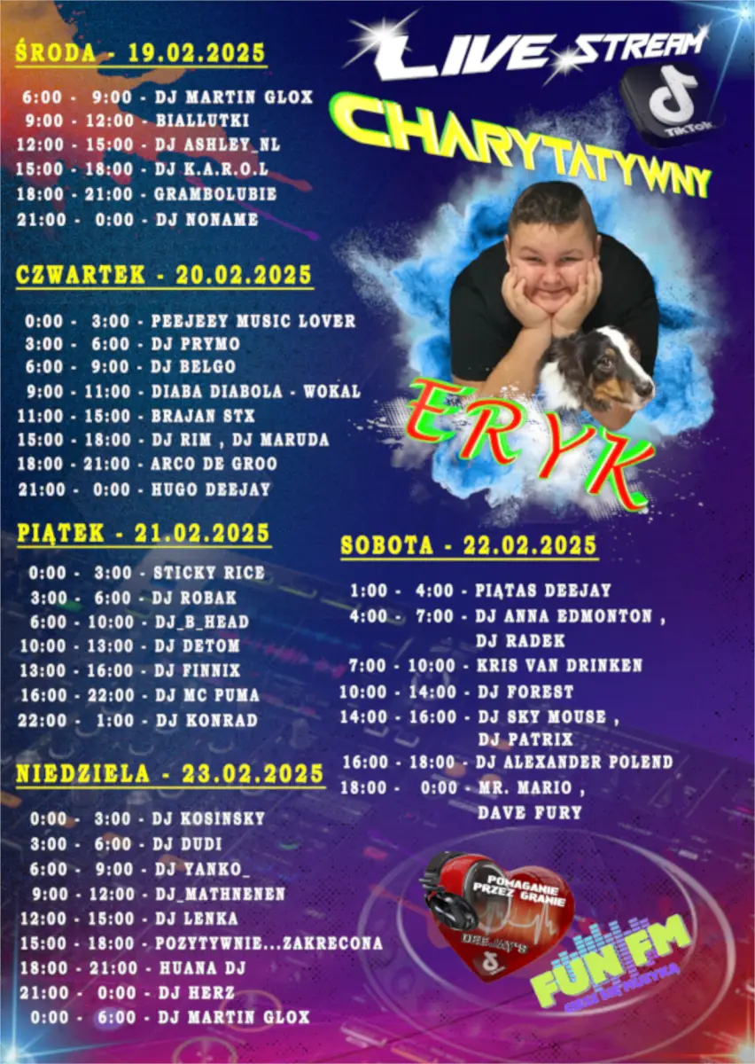 Plakat transmisji dla Eryka, luty 2025